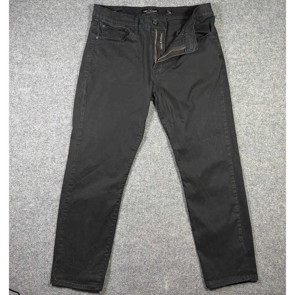 Lucky Brand 121 Slim Pants Mens 34x30 Black Straight Leg Chino Stretch